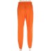 Waatfaak Casual Patchwork Pencil Pants High Waist Buckle Belt Trousers Women Orange Zipper Pocket Sweatpants and Joggers Fitness