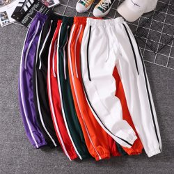 Women Jogger Pants 2019 New Arrival Spring And Autumn Black White Red Purple Green Female Pants Student Teenager Girls N06