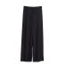 Women Summer Thin Knit Trousers Black Wide Leg Loose Pants Ankle Length Pants Casual trouser Elastic Waist Plus Size Pants S-4XL