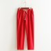 Womens Autumn/Summer Harem Pants Cotton Linen Solid Elastic waist Candy Colors Harem Trousers Soft high quality for Female ladys