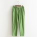 Womens Autumn/Summer Harem Pants Cotton Linen Solid Elastic waist Candy Colors Harem Trousers Soft high quality for Female ladys