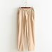 Womens Autumn/Summer Harem Pants Cotton Linen Solid Elastic waist Candy Colors Harem Trousers Soft high quality for Female ladys