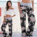 Wontive 2019 Women's Pants Loose Floral Print Drawstring Casual Wide Leg Pants Female Summer Trousers Long Sweatpants Plus Size