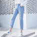 2019 Fashion Ripped Jeans Woman High Waist Boyfriend Jeans For Women Plus Size Blue Black White Denim Mom Jeans Pants Trousers