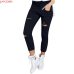 2019 JAYCOSIN High Waist Skinny Fashion Boyfriend Material Jeans for Hot Women Hole Vintage Girls Slim Ripped Denim Pencil Pants