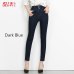 2019 LEIJIJEANS High Waist Jeans button fly Full Length Plus Size black Jeans for Women Stretch Jeans Skinny Pencil women jeans