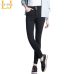 2019 LEIJIJEANS High Waist Jeans button fly Full Length Plus Size black Jeans for Women Stretch Jeans Skinny Pencil women jeans