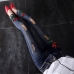 2019 New Autumn Fashion Patch Cartoon Mickey Hole Denim Pants Slim Women Long Trousers Ankle-length Female Pencil Jeans