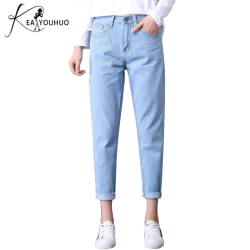 2019 Wash Bleaching Mom Pants Boyfriend Jeans For Women Denim Skinny Jeans Woman High Wais Loose Vintage Large Size Female Jeans