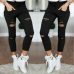 2019 new ripped jeans for women Women big size ripped trousers stretch pencil pants leggings women jeans