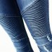 2077 Youaxon Women`s Motorcycle Biker Zip Mid High Waist Stretch Denim Skinny Pants Motor Jeans For Women