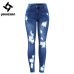 2127 Youaxon New Ultra Stretchy Blue Tassel Ripped Jeans Woman Denim Pants Trousers For Women Pencil Skinny Jeans