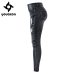 2168 Youaxon New Black Motorcycle Biker Zip Jeans Women`s Mid High Waist Stretch Denim Skinny Pants Motor Jeans For Women