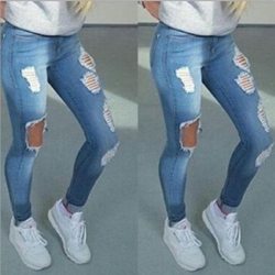 Boyfriend Hole Ripped Jeans Women Pants Cool Denim Vintage Straight Jeans For Girl High Waist Casual Pants Female Slim Jeans