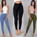 Full Length Cotton Pants Woman Regular White Black High Waist Elastic Faux Jeans Long Pants Female Casual Pencil Pants  S-XXXL