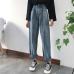 GUUZYUVIZ Loose Vintage Woman Jeans 2017 Autumn Bleached Casual Boyfriend Curl Denim Wide Leg Pants Oversize High Waist Jean