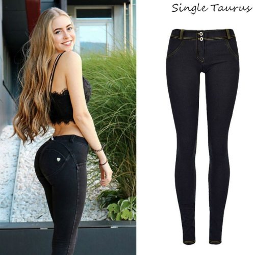 High Street Push Up black Denim Pants Mujer Low Waist Skinny Pencil Pants Femme Fashion Super Stretch Slim Soft Comfort Jeans