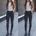 High Waist Skinny Fashion Boyfriend Jeans for Women Hole Vintage Girls Slim Ripped Denim Pencil Pants