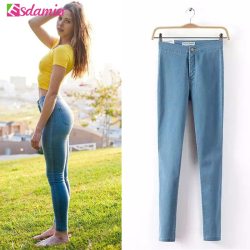 Hot Sale Push Up Jeans Woman Pencil Pants Vintage High Waist Jeans Women Casual Stretch Skinny Jeans Femme Black Blue White