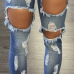 Jeans Woman Denim Pants Strech Hole Women's Jeans Ripped Pencil High Waist Slim Pencil Trousers Plus Size Rock Jeans