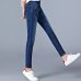 Jeans  for woman  high waist plus  size  full Length skinny pencil black blue Denim pants 100kg