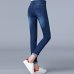 Jeans  for woman  high waist plus  size  full Length skinny pencil black blue Denim pants 100kg