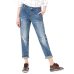 LEIJIJEANS Spring Plus Size Fashion Ripped Hole Bleached Mid Waist Ankle Length Vintage Stretch Loose Harem Women Jeans