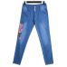 Laamei 2019 Plus Size Women Stretch High Waist Skinny Embroidery Jeans Floral Holes Denim Pants Trousers Women Jeans Pencil Pant