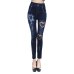 Laamei 2019 Plus Size Women Stretch High Waist Skinny Embroidery Jeans Floral Holes Denim Pants Trousers Women Jeans Pencil Pant