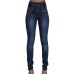 Litthing 2019 Spring Autumn Women Skinny Denim Light Pencil Pants Stretch Jeans High Waist Slim Button Pockets Pants Women Jeans