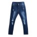 OEAK 2019 New Dark Blue Jeans Pancil Pants Women High Waist Slim Hole Ripped Denim Jeans Casual Stretch  Trousers Jeans