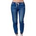 Puimentiua Loose Harem Vintage Jeans Woman High Waist Light Blue Boyfriend Jeans for Women Slim Pencil Women's Jeans Cowboy Pant