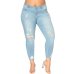 Romacci Women Plus Size Ripped Jeans 5XL 6XL 7XL Slim Denim Destroyed Hole High Waist Jeans Casual Stretch Pencil Pants Trousers