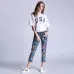 S-5XL women ladies Plus size mickey boyfriend denim ripped pants vintage straight jeans for girl Mid waist casual pants female