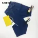 SHEIN Navy High Waist Vintage Long Flare Leg Belted Jeans Women Tie Waist Zipper Fly Retro Stretchy Black Denim Pants 4 Colors