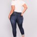 Skinny Jeans Women Plus Code Denim Holes Destroyed Knee Pencil Pants Casual High Waist Trousers Stretch Ripped Jeans Plus Size