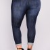 Skinny Jeans Women Plus Code Denim Holes Destroyed Knee Pencil Pants Casual High Waist Trousers Stretch Ripped Jeans Plus Size