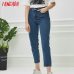 Tangada 2019 boyfriend jeans woman loose cozy jeans blue mom pants jeans women casual high street jean femme FN24