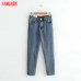 Tangada 2019 boyfriend jeans woman loose cozy jeans blue mom pants jeans women casual high street jean femme FN24