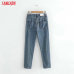 Tangada 2019 boyfriend jeans woman loose cozy jeans blue mom pants jeans women casual high street jean femme FN24