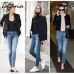 Tataria Skinny Slim Jeans For Women Vintage Style Black Women's Jeans Female Denim Pencil Pants Stretch Korean Jeans For Woman