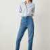 Trendyol Blue High Waist  Mom  Jeans Casual Straight-led Denim TCLSS19LR0047