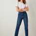 Trendyol Blue High Waist  Mom  Jeans Casual Straight-led Denim TCLSS19LR0047