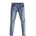 Women Fashion Destroyed Ripped pearled Slim Denim Pants Boyfriend Jeans Trousers Ladies Womens Daily Casual Jean Pant Clothing