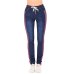 Women Large size stretch plus loose denim Jeans Elastic Plus Casual Drawstring Cropped women's nine points Cargo Jeans autumn