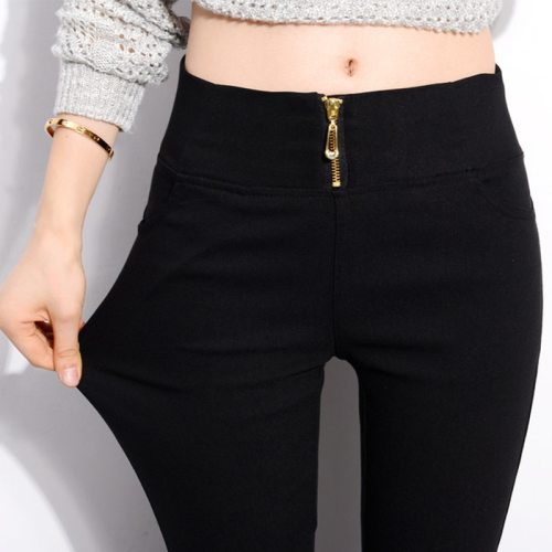 Women Plus Size High Waisted Trousers Skinny Pants Trousers Elastic Pencil Pants High Waist Pants