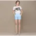 2017 European and American BF summer wind female candy color high waist linen shorts women loose elastic waist shorts plus size