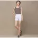 2017 European and American BF summer wind female candy color high waist linen shorts women loose elastic waist shorts plus size