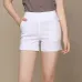 2017 European and American BF summer wind female candy color high waist linen shorts women loose elastic waist shorts plus size