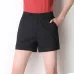 2017 European and American BF summer wind female candy color high waist linen shorts women loose elastic waist shorts plus size